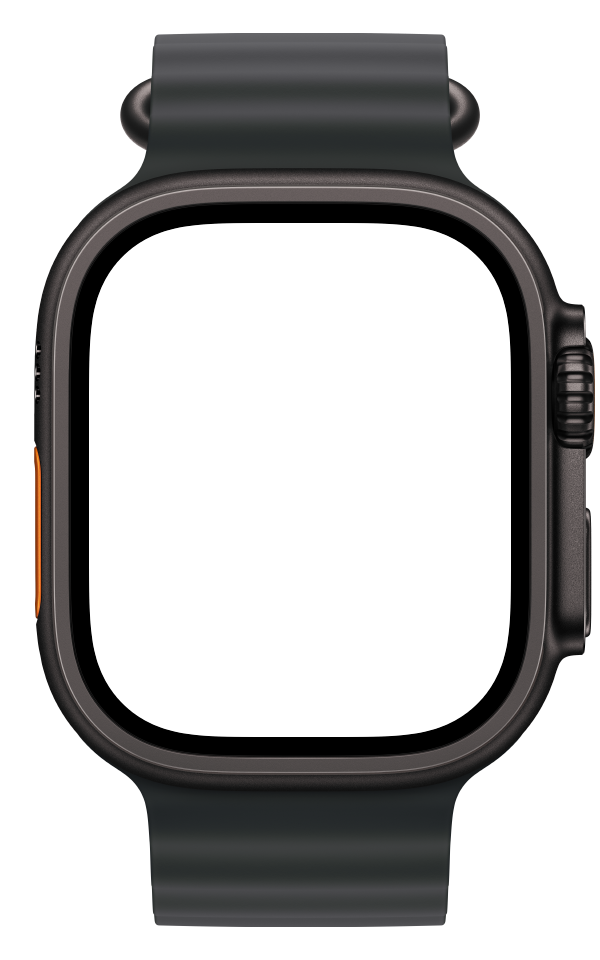 Apple Watch Ultra 3 i svart med Timeout på skjermen